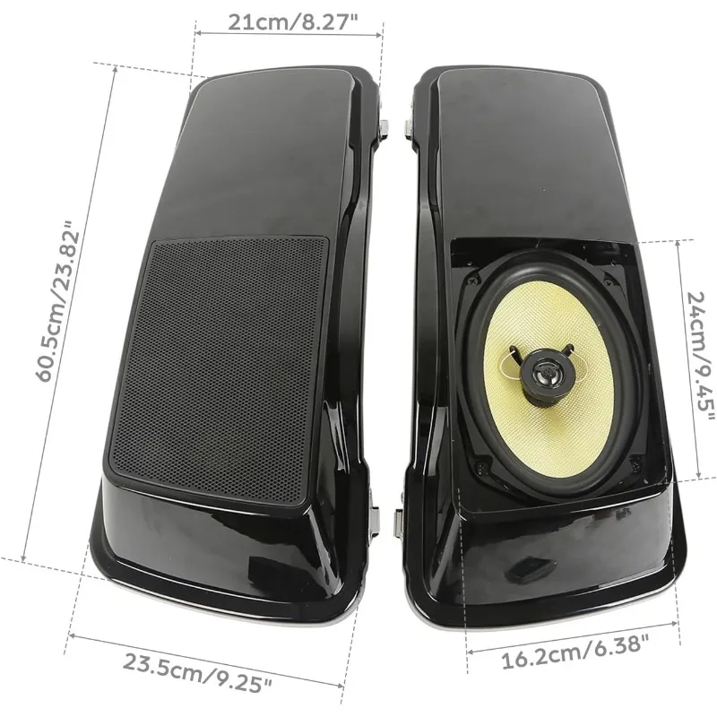 Tampa do alforje de motocicleta XFMT 6 "x 9" com alto-falantes compatível com Electra Street Road Glide FL 1994-2013