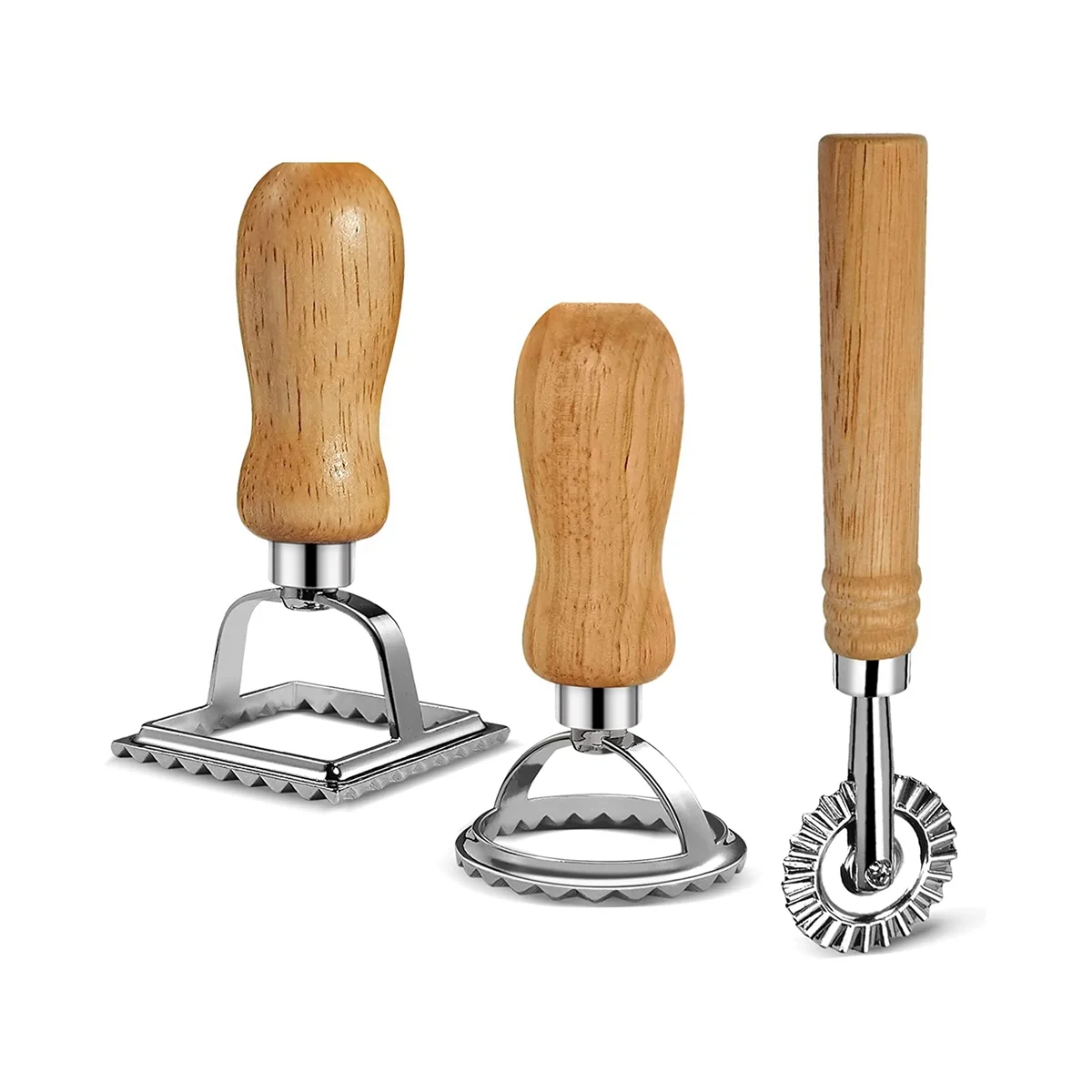 Ravioli Pasta Cutter Set, Ravioli Postzegelmaker Met Houten Handvat Voor Ravioli, Pasta, Dumplings Lasagne, Pierogi