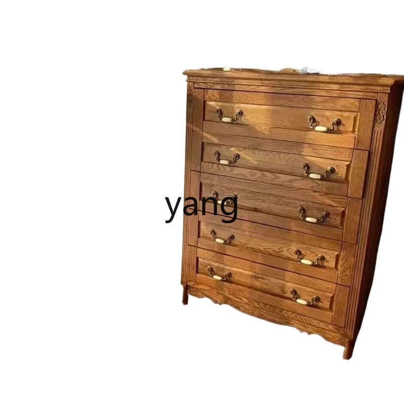 

LMM American country solid wood chest chest drawer storage cabinet storage cabinet bedroom side cabinet