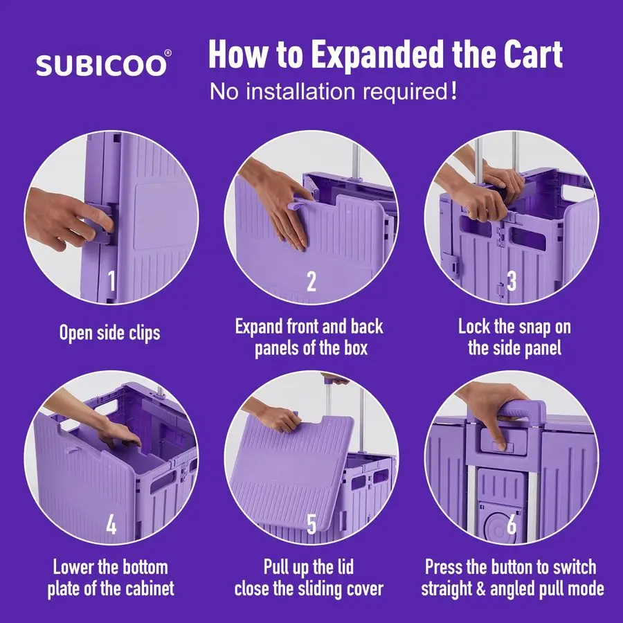 عربة المرافق المحمولة المتداول قفص عربة التسوق عربة أدوات قابلة للطي، مع غطاء، سلة على 4 عجلات دوارة، ل Gro #5