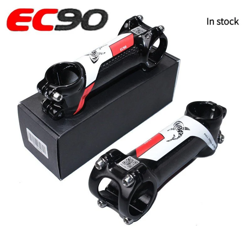 EC90 Carbon Fiber and Aluminum Alloy Road Mountain Bike Stem, Riser 6 Degree Bicycle Stem, Cycling Parts, 3K Glossy