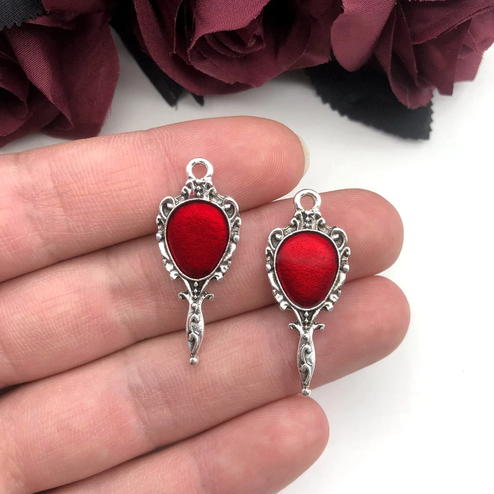 5 sztuk/partia kapania magiczne lustro wisiorek lustro wisiorek dokonywanie DIY estetyczne akcesoria rękodzieło 36x15 mm