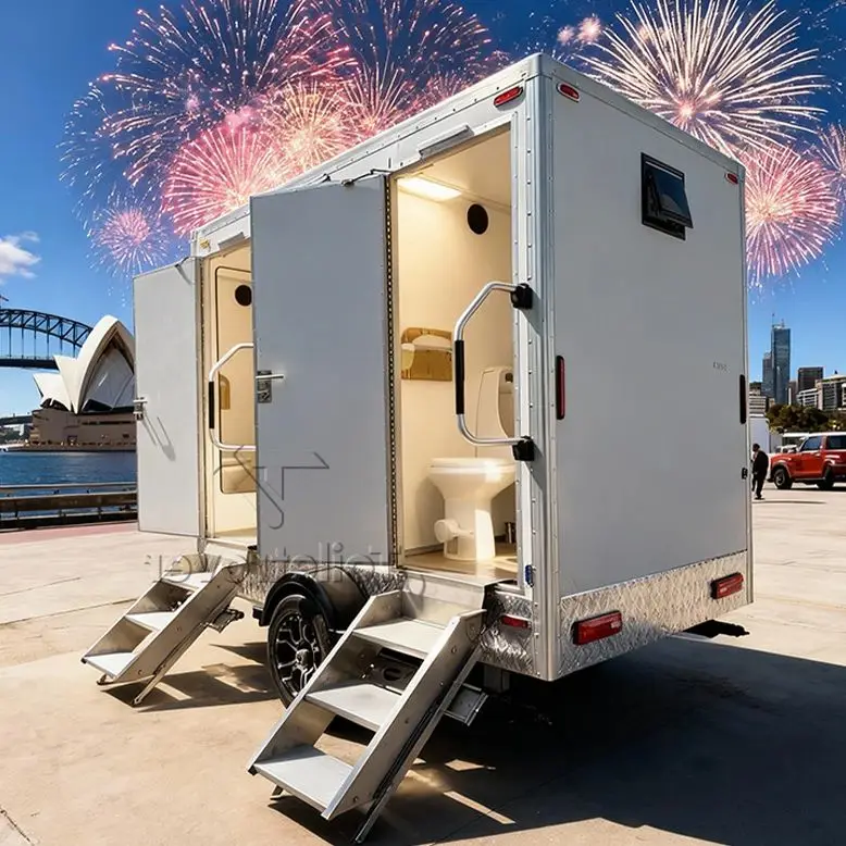 High Quality Vip Luxury Restroom Trailer Customizable Outdoor Mobile Bathroom Trailer Travel Trailer with Toilet