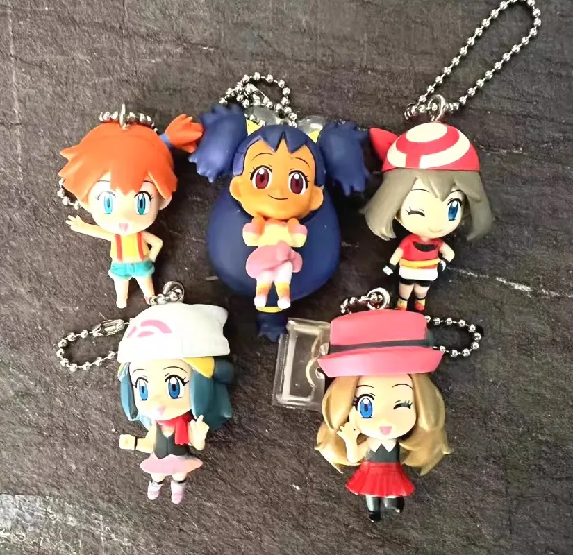 Gacha Pokemon Ash Ketchum Kan Dageraad Actiefiguur Model Speelgoed Ornament Cadeau Anime Perifere Hanger Kawaii Sleutelhanger