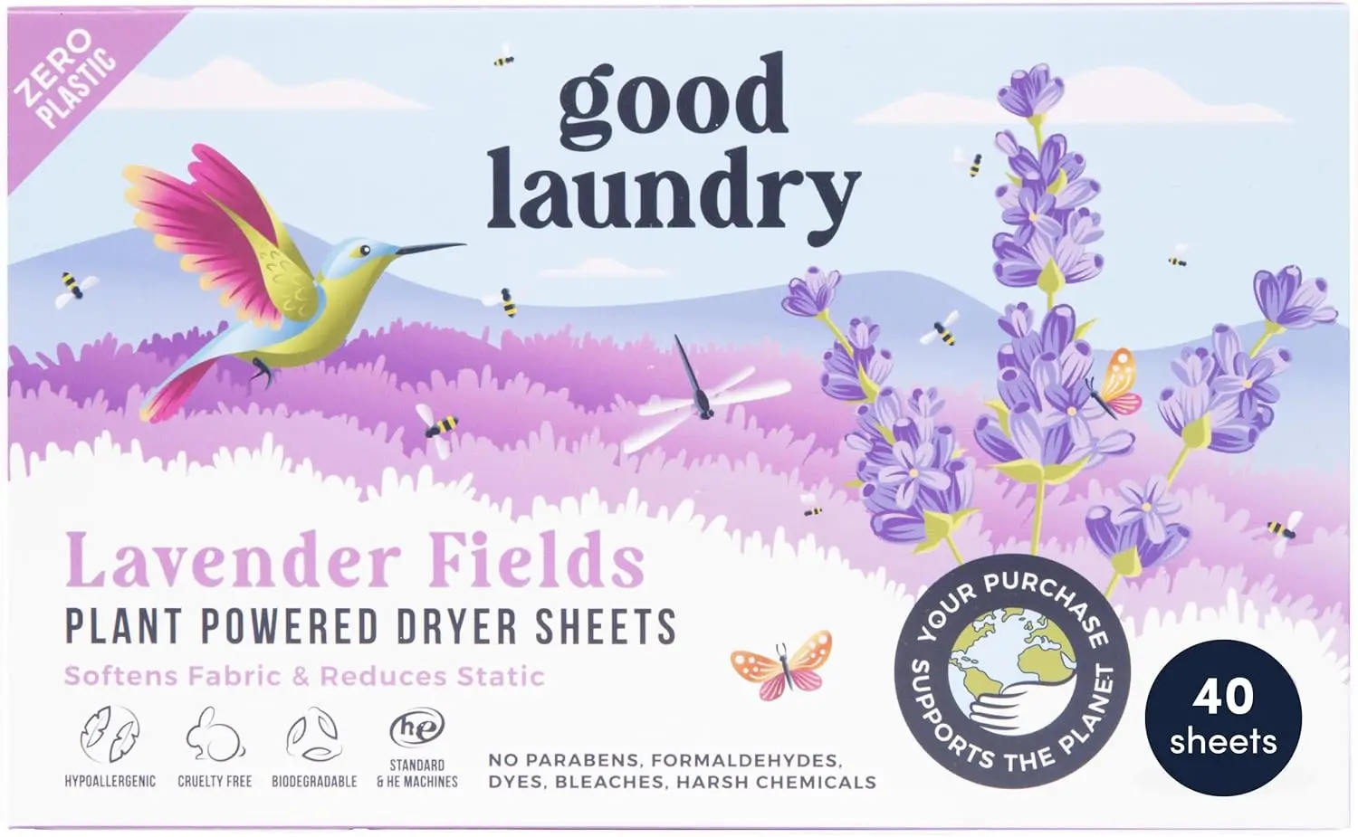Hojas de secadora de ropa orgánica perfumadas con brisa de lavanda - Hojas de secadora naturales no tóxicas con infusión de aceites esenciales sin productos químicos duros