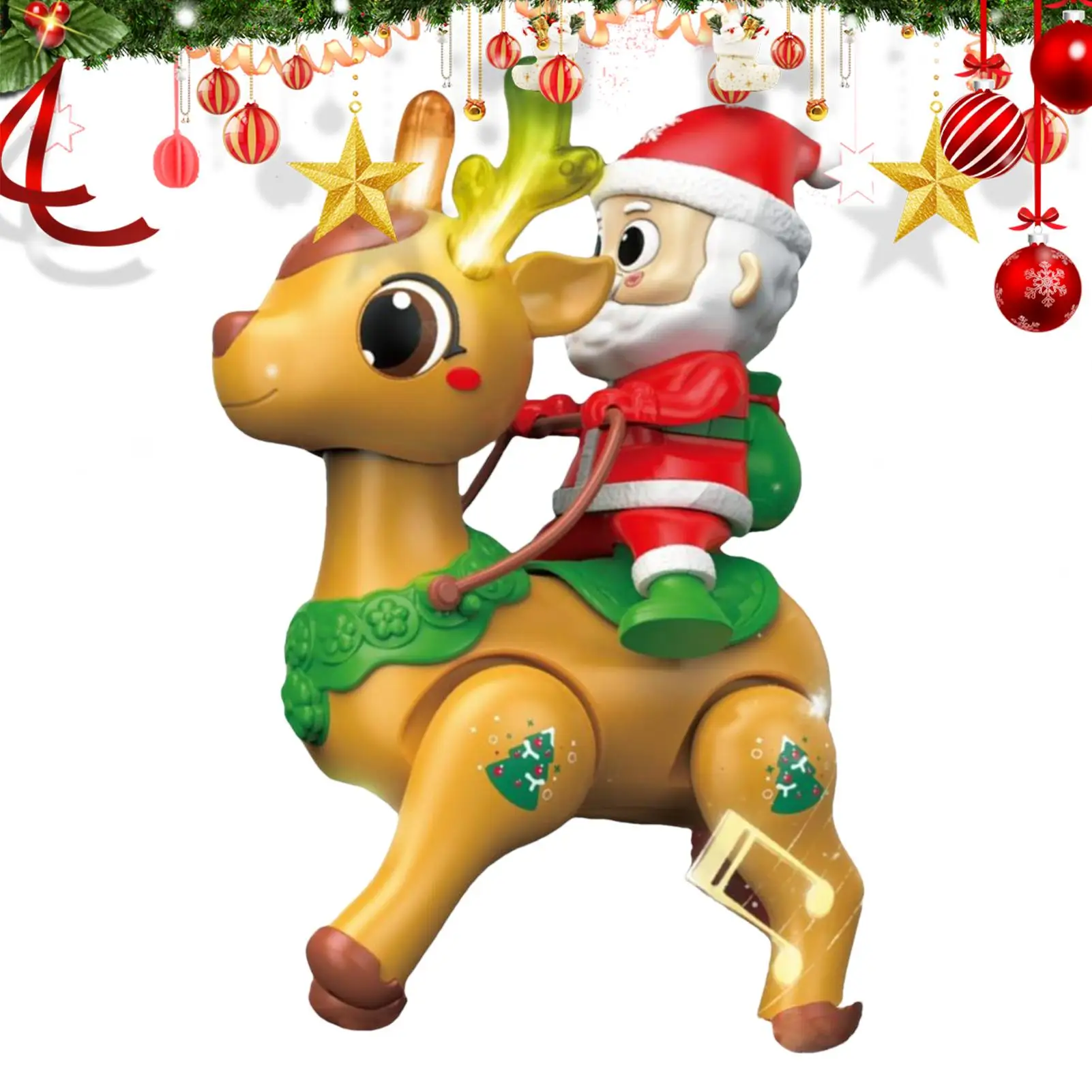Brinquedo de engatinhar para bebês, brinquedo de canto para engatinhar, treinamento de equilíbrio, figura de papai noel calmante com luz para aprendizagem precoce, meninos