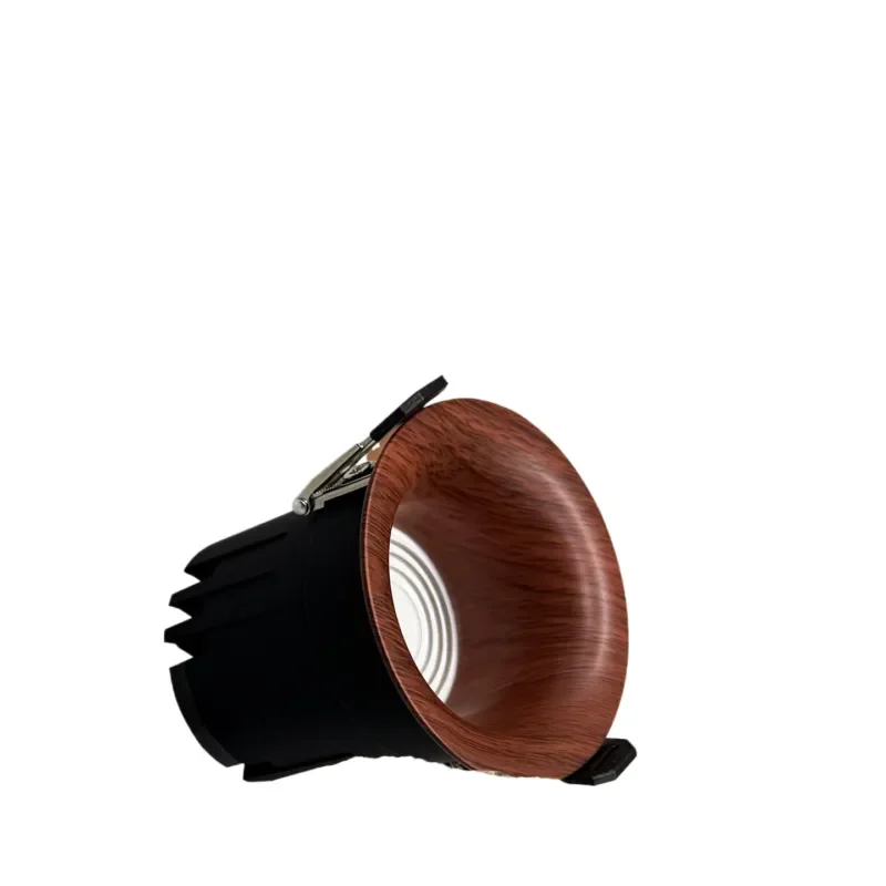 Medieval Walnut Downlight Embedded Borderless Adjustable Wall Washer Deep Cup Anti Glare Spotlight 406L for Home Hotel