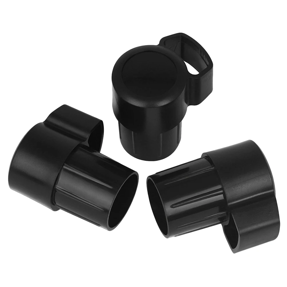 

3 Pcs Plug Saxophone Cap Bent Neck Key Plugs End Accessories Pack Alto Round Plastic Black Musical Instrument