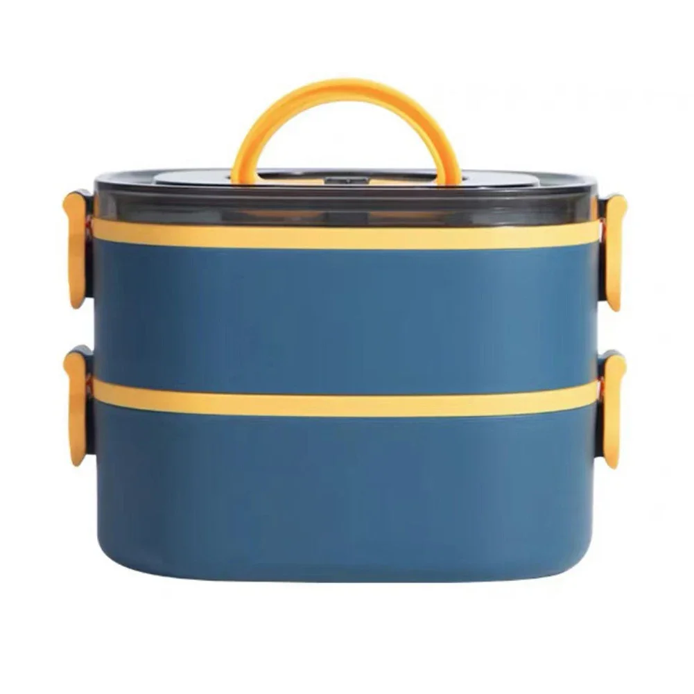 Stackable Leakproof Lunch Box Large Capacity Two Layer Microwave Safe Dishwasher Safe Plastic Food Storage Box