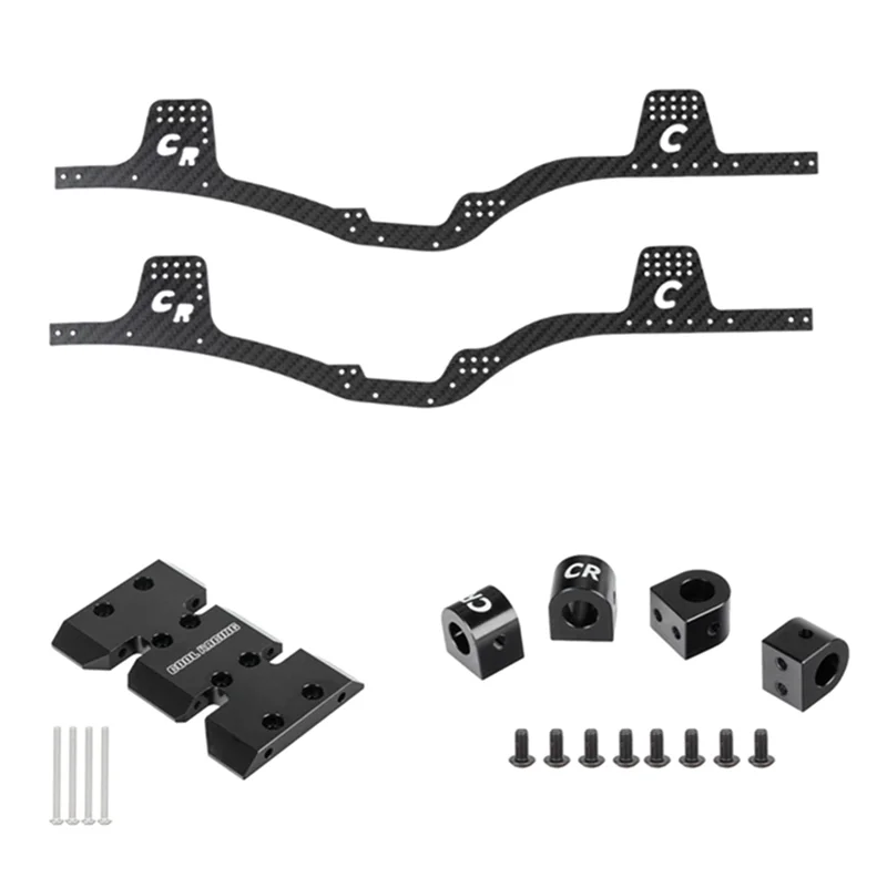 Kit de chasis de fibra de carbono LCG, marco de placa de deslizamiento de riel para Axial SCX10 1/10 RC Crawler, Centro inferior de actualización de bricolaje, 1