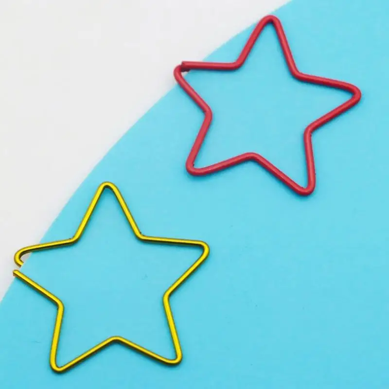 

10 шт. скрепки для бумаг в форме звезды, закладки, скрепки для писем, офисные зажимы, декоративные скрепки для бумаги, школьные