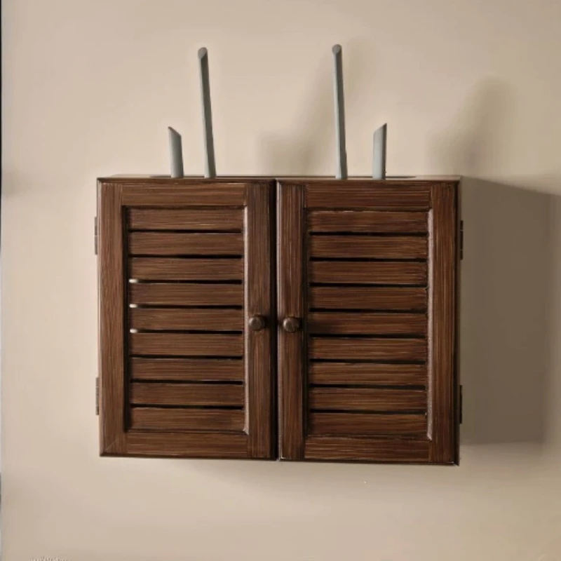 Retro WiFi Router Cover Modern Electrical Box Decor Rack for Living Room Router Storage Box Home Cable Management Stand view 3