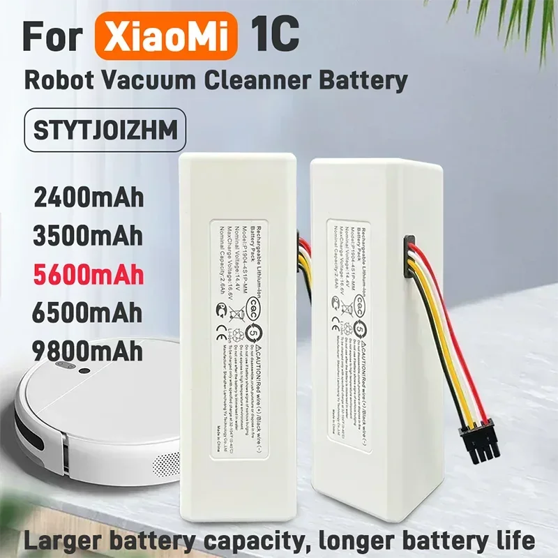 Para xiaomi robô bateria 1c P1904-4S1P-MM mijia mi aspirador de pó varrendo esfregando robô bateria substituição 6500mah 9800mah
