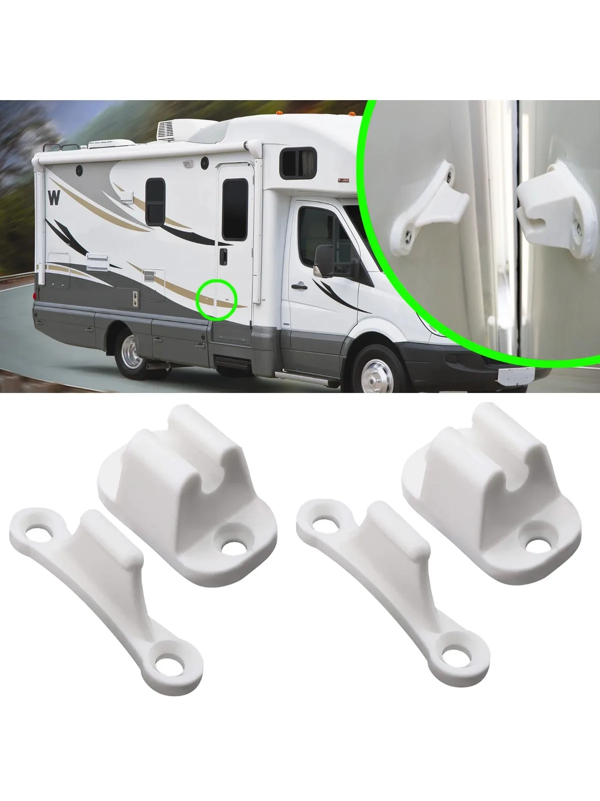 2 Stück Nylon-Türhaltestopper, Push-Catch-Stift für Wohnwagen, Wohnmobile, Wohnmobile und Wohnmobile, Anhängerbegrenzer