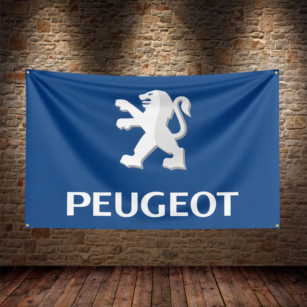 90x150cm Peugeots Sport Flag Polyester Printed Racing Car Banner Garage or Outdoor For Decoration