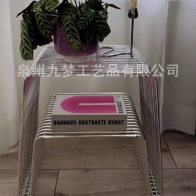 Foreign trade metal line table, newspaper and magazine rack, light luxury