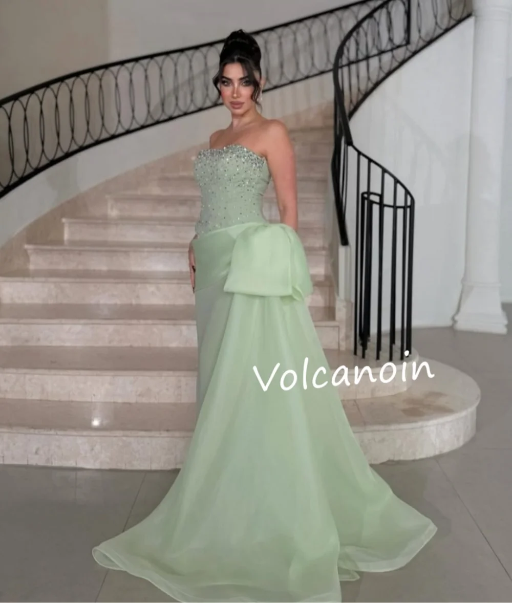 ที่กําหนดเองอย่างเป็นทางการชุดราตรีประดับด้วยลูกปัด A-Line ชุดราตรียาว Bespoke โอกาส Elegant คุณภาพสูง