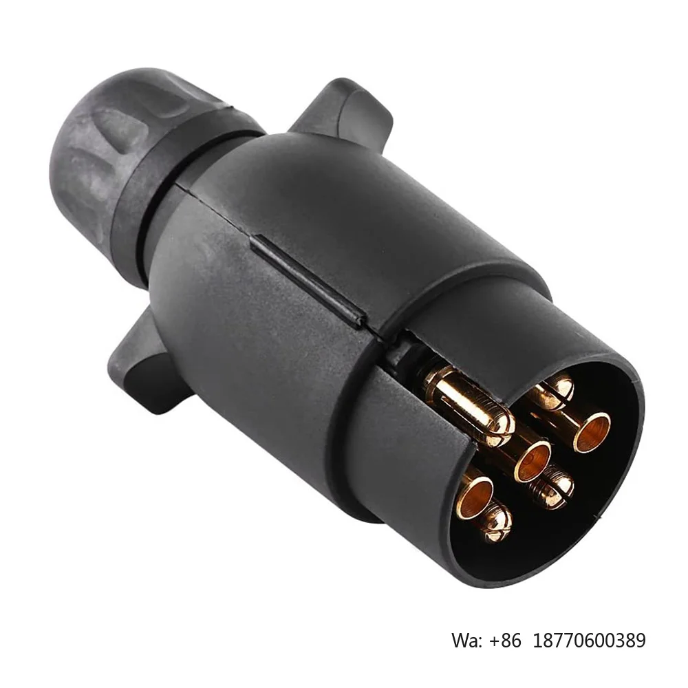 12V 7 Pin Trailer Plug N-Type Round 7-Pole Wiring Connector Towbar Trailer Adapter for Trailers Semitrailers Caravans