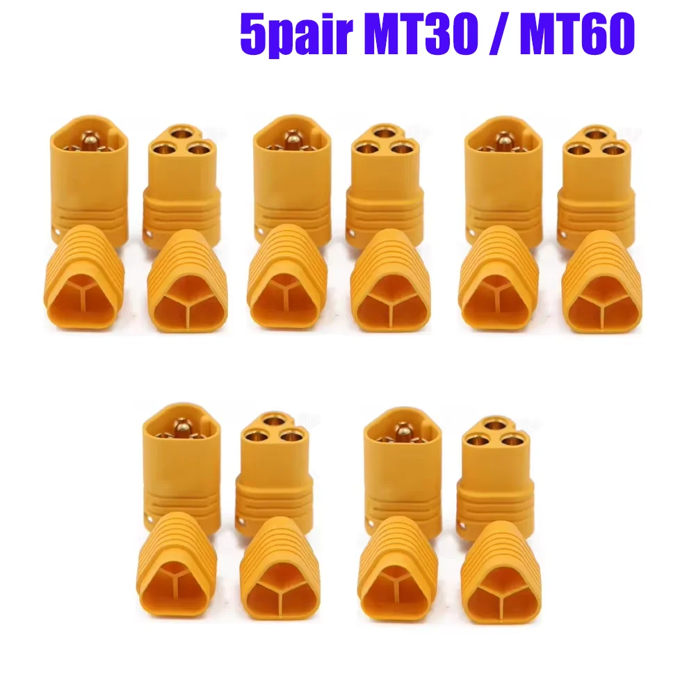 

5pair Amass MT30 2mm MT60 3.5mm Plug Connector 3-pin Connector for RC Multicopter Quadcopter Airplane ESC Motor Accessories