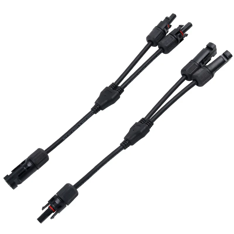 Y Type 2 to 1 Solar 3-way Photovoltaic Panel Parallel Branch Connector 30A 1000V Plug  2.5/4/6mm PV Module Cable Accessories