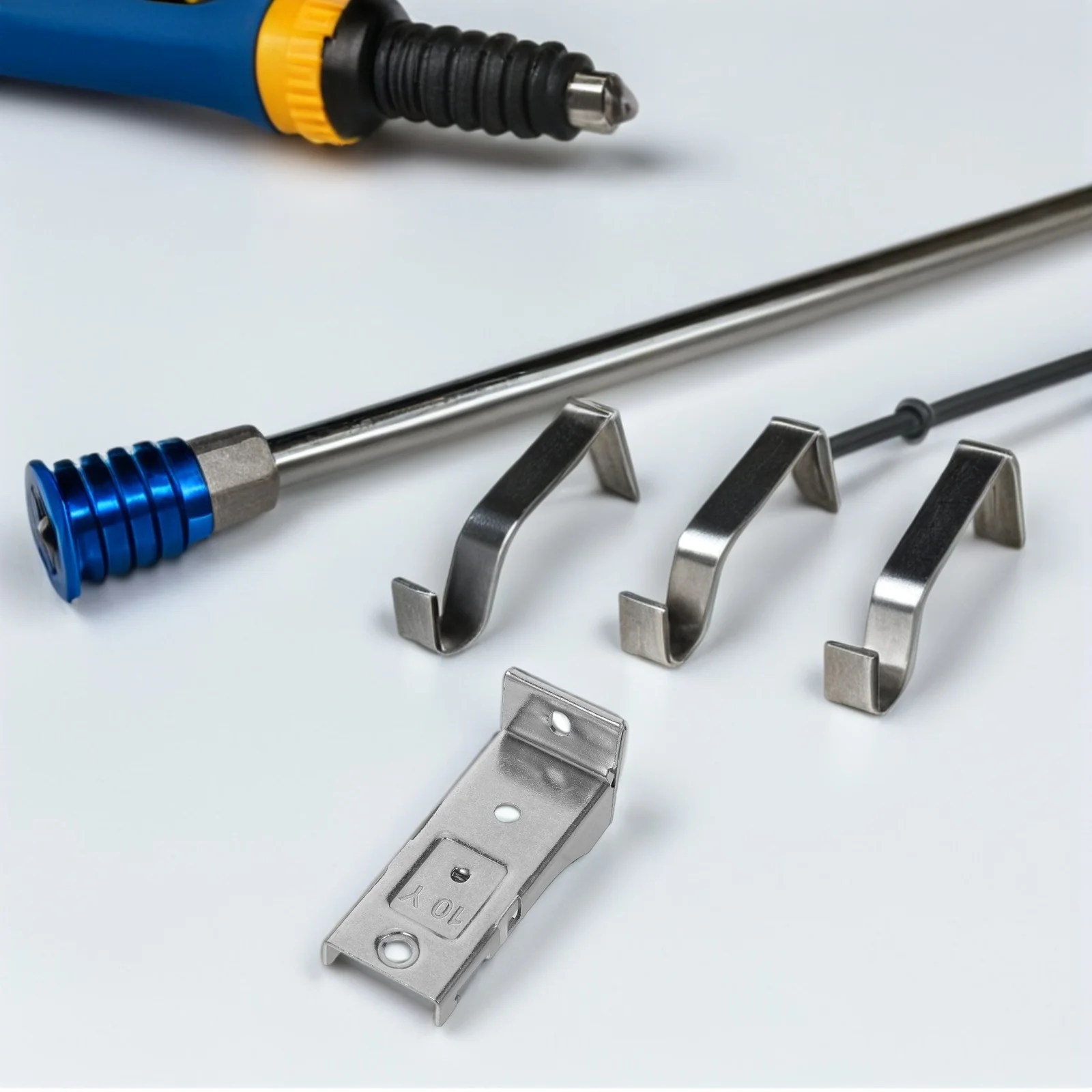 10 قطعة مسار الستار تصاعد الأجهزة الفولاذ المقاوم للصدأ سميكة الجانب جبل بين قوسين قفل الربيع الستائر العمودية الأسطوانة الظل