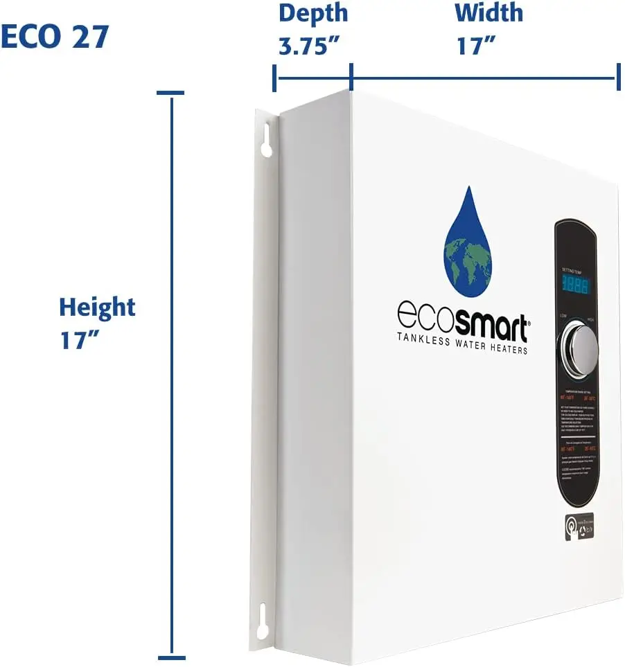 ECO 27 Tankless Water Heater, Electric, 27-kW - Quantity 1, 17 x 17 x 3.5