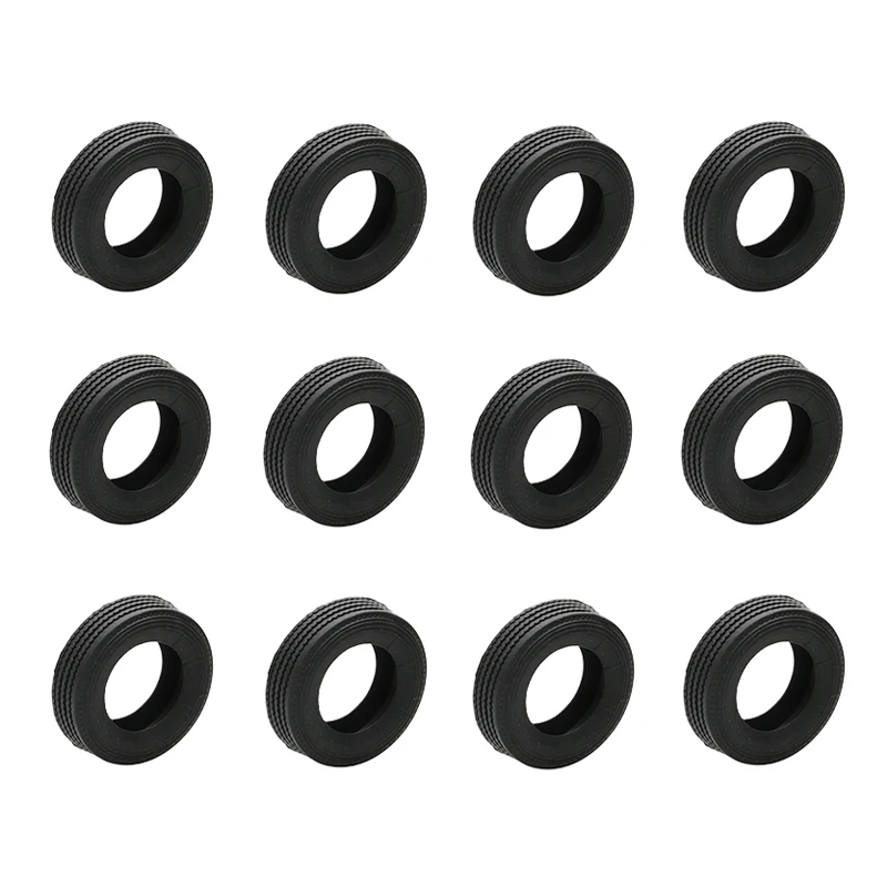 12PCS 1/24 Scale 1cm Thicken Rubber Tire Skin Diameter 4.5cm Tyre DIY for RC 1:24 Toys Heavy Truck Dump Car Wheel Accessories