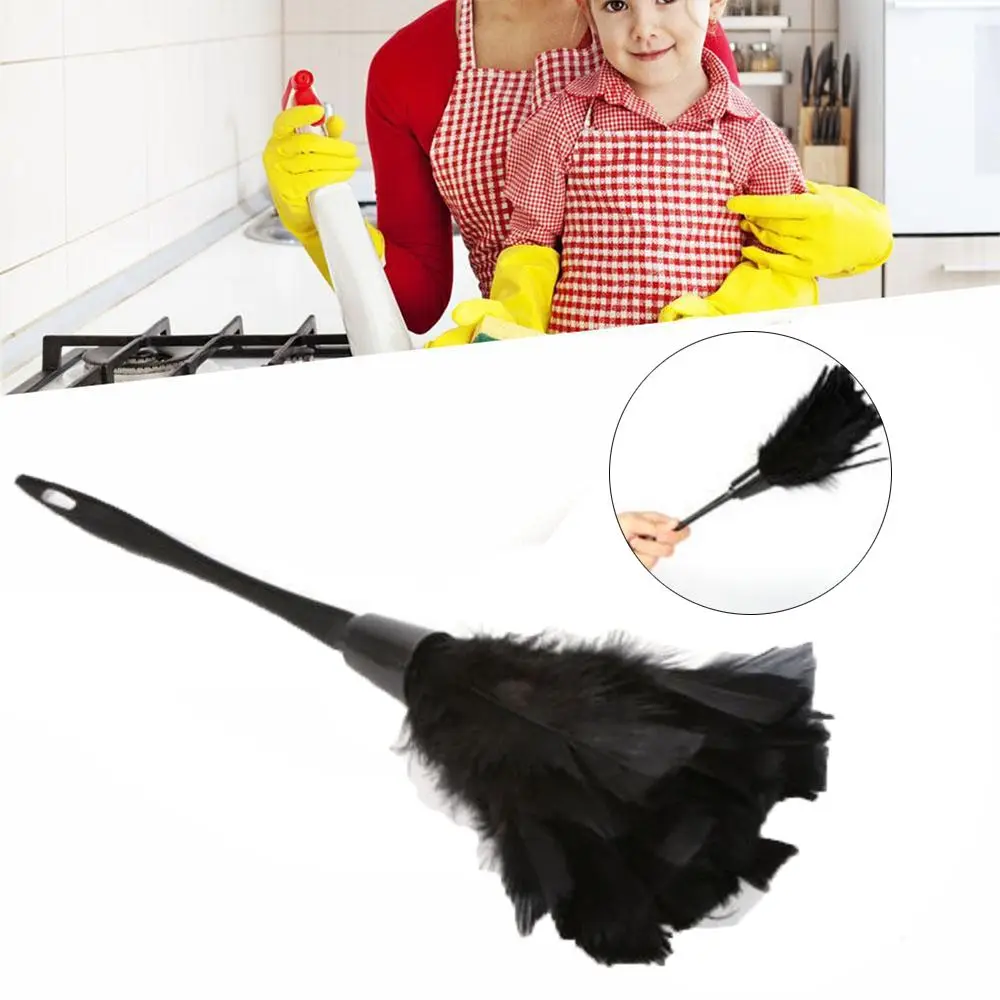 New Portable Anti-static Home Cleaning Cleaner Plastic Handle Turkey Feather Duster