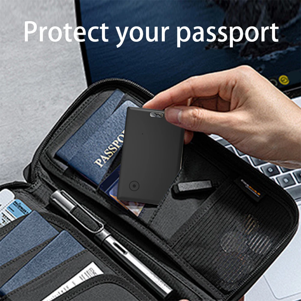 

Smart Card Wallet Tracker Card Bluetooth-Compatible Work with Apple Find My Thin GPS Item Finder with Key Chain Hole GPS Locator