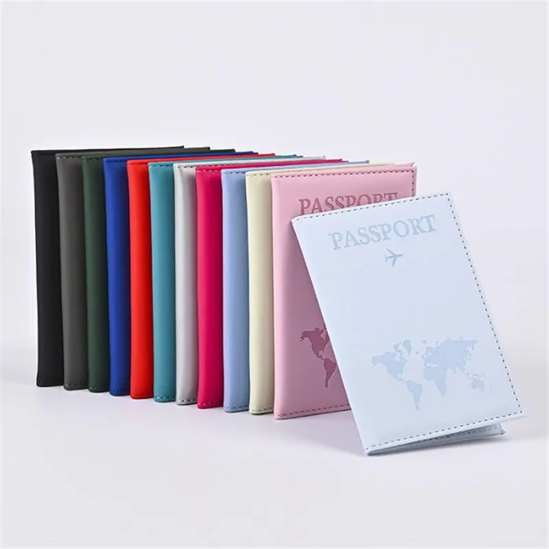 Funda de pasaporte rosa para pareja, soporte para avión aéreo, billetera de PU para viajes, boda, regalo de boda, moda para hombres y mujeres