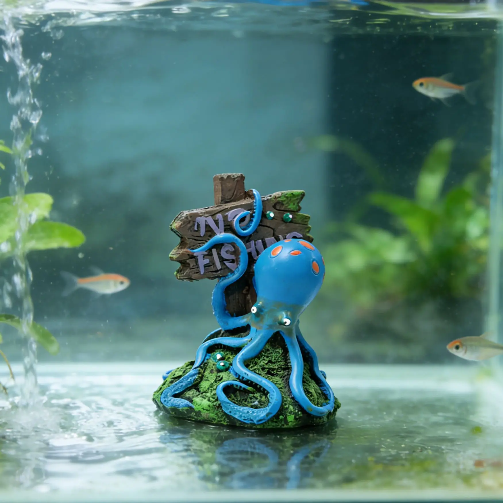 Cartoon-Oktopus Aquarium-Dekoration Kreatives Fischbecken-Landschaftsornament Niedliche Unterwasser-Miniatur-Deko