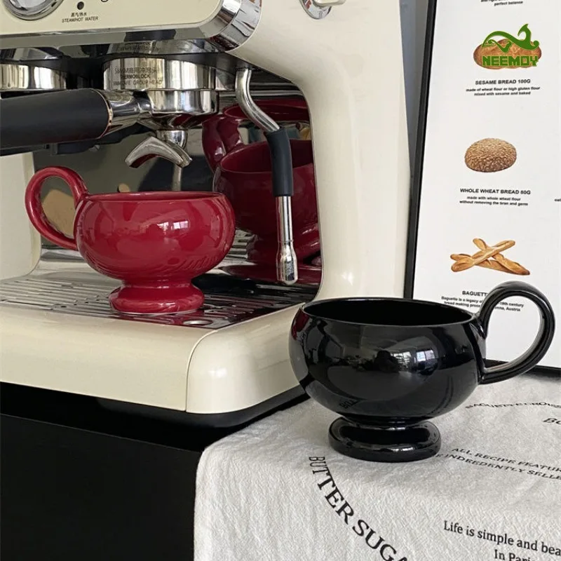 

Ceramic Mug with Big Ear Handle, Afternoon Dim Sum Tea Cup, Party Coffee Mug, Kitchen High Beauty Drinking Set Mugs Coffee Cups