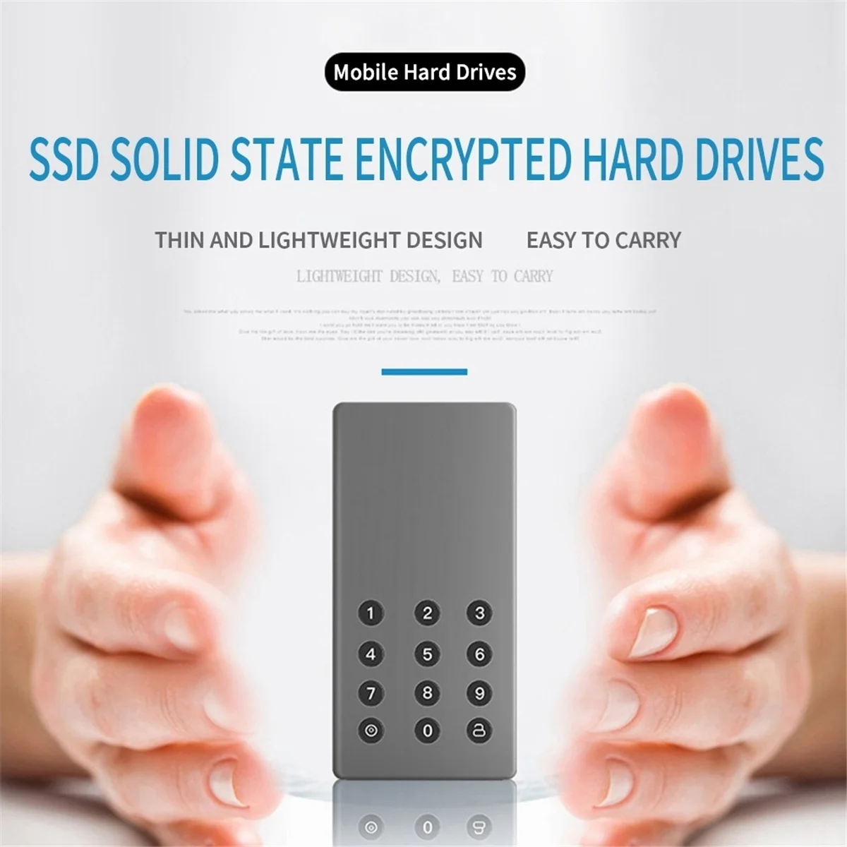 128G Type-C Digital Encryption M.2 SATA SSD Hard Disk Drive