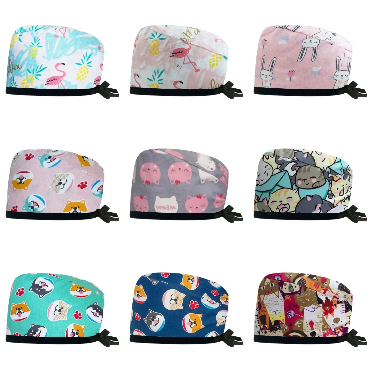 

Animal Printed Scrub Cap Nursing Surgical Cap Unisex Clinical Nurses Assessories Surgery Hat Dental Clinic Spa Pharmacist Hats