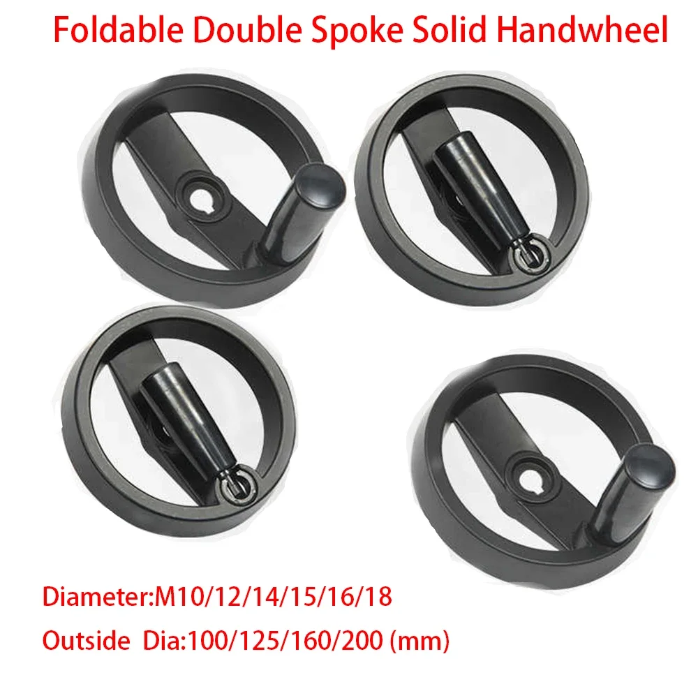 

Foldable Double Spoke Solid Handwheel M12/14/16/18/19/20 Bakelite Handwheel With Keyway Milling Machine CNC Handwheel Accessory