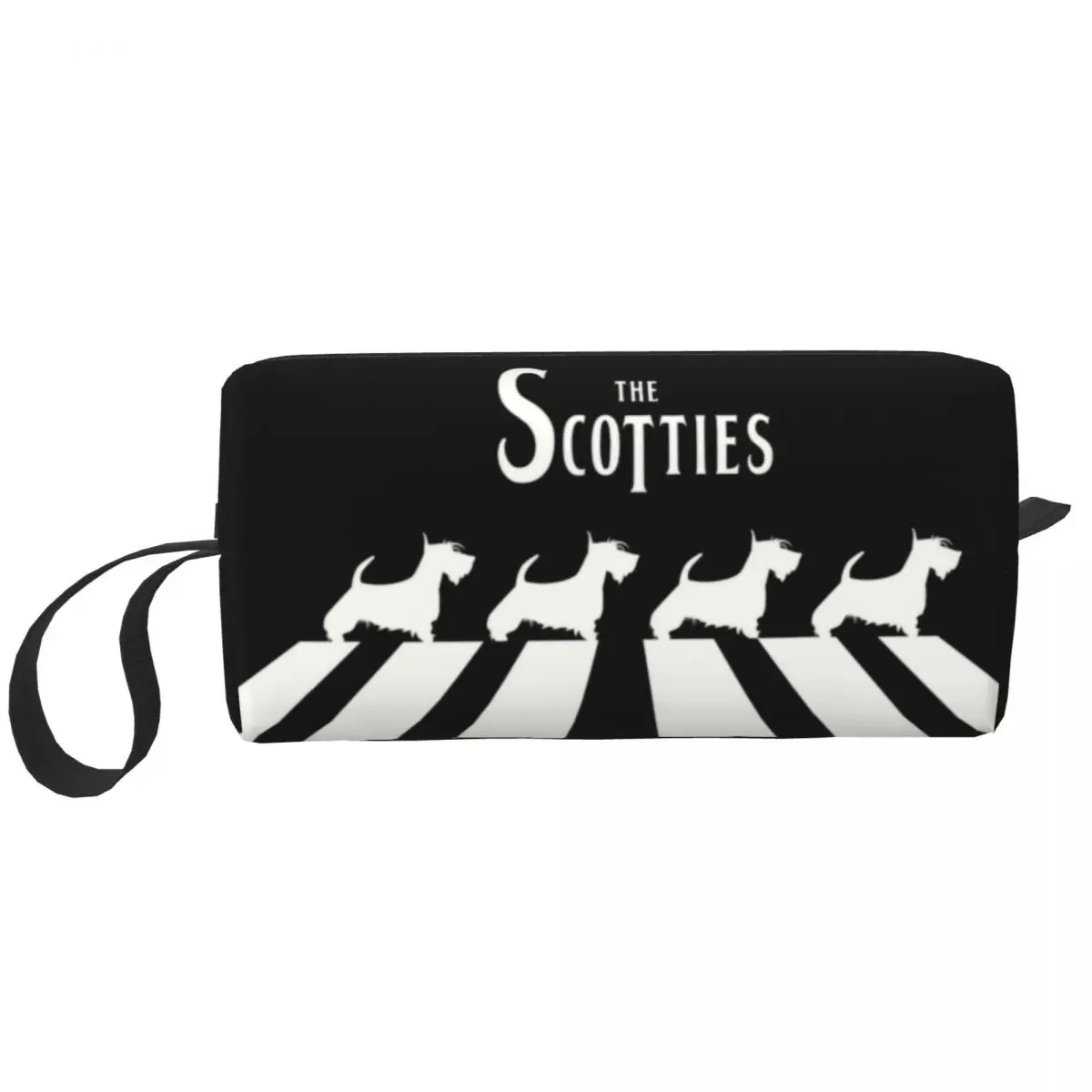 Custom The Scotties Travel Cosmetic Bag for Women Scottish Terrier Dog Toiletry Makeup Organizer Ladies Beauty Storage Dopp Kit