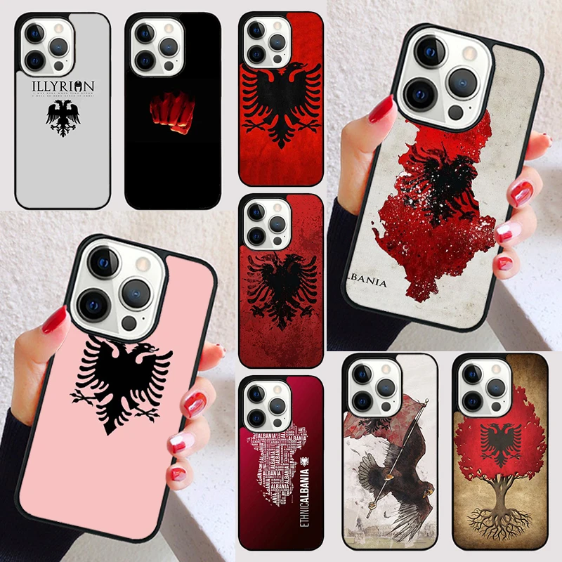 Albania Albanians Flag cover For iPhone 15 16 13 12 11 14 Pro Max Mini Max SE 2020 7 8 15 16 Plus Phone Case