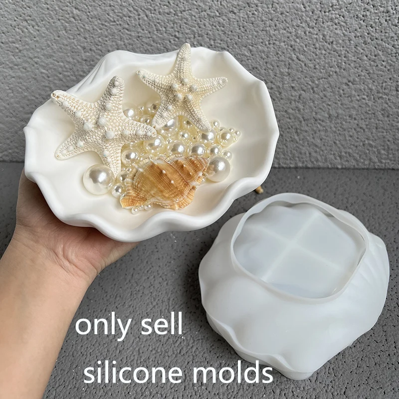Shell Trinkets Storage Dish Silicone Mold Conch Candle Vessel Cement Mold Starfish Plaster Tray Soap Dish Epoxy Resin Clay Mold