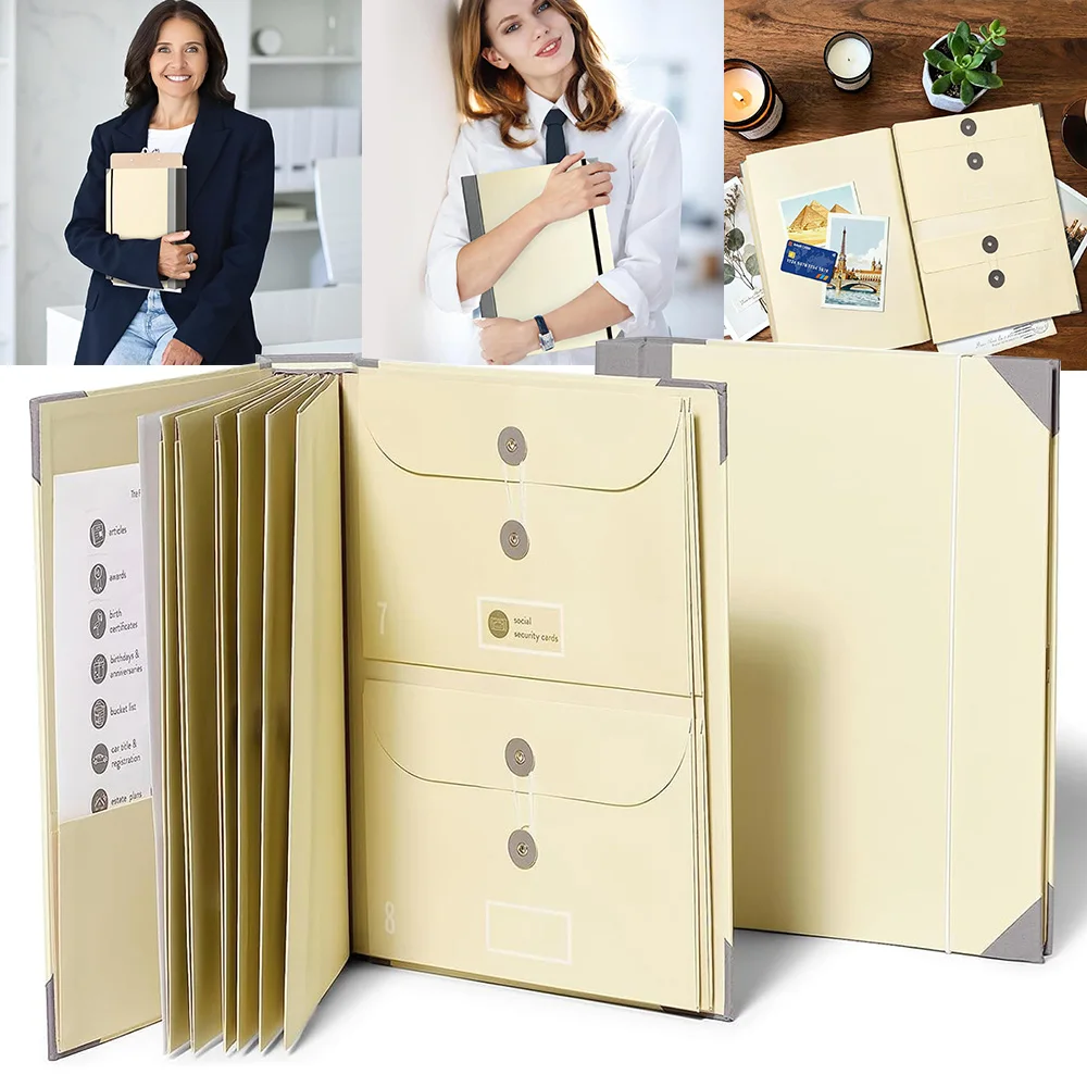 Manila Erweiterbare Aktenmappe 26,6x32,6cm Papier-Dokumentenorganizer-Tasche für Büronutzung