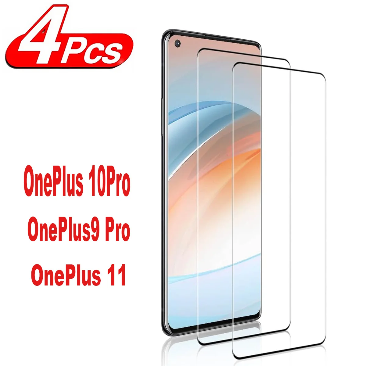 2/4Pcs Tempered For 10 9 OnePlus 12 11 8 7 Pro Screen Protector Protective Glass