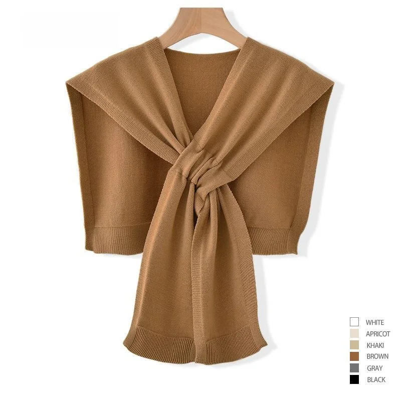 

Новый весенне-летний универсальный вязаный шерстяной шарф-косынка в корейском стиле, однотонный, двусторонний