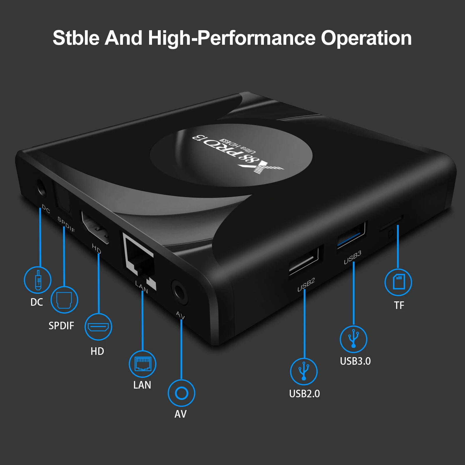 X88 Pro 13 TV Box pintar 8K, Set Top Box Android 13.0 RK3528 2gb16GB 4GB 32GB/64GB Wifi6 BT5.0 2.4G & 5G Wifi Media Player