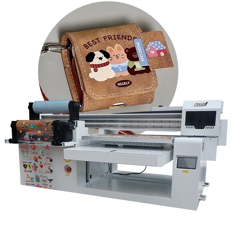 6090 uv flatbed leather printing Multi-Function UV flatbed printer Hybrid Uv Roll To Roll dtf printer 2 in 1