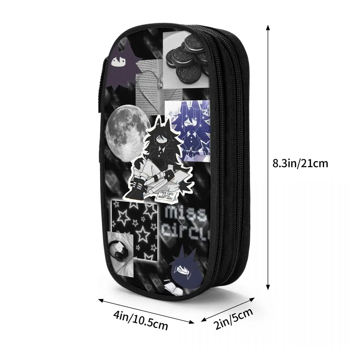 Miss Circle Game Pencil Case for Students School Pen Box Pencil Bag Stationery Supplies Pen Holder Bag