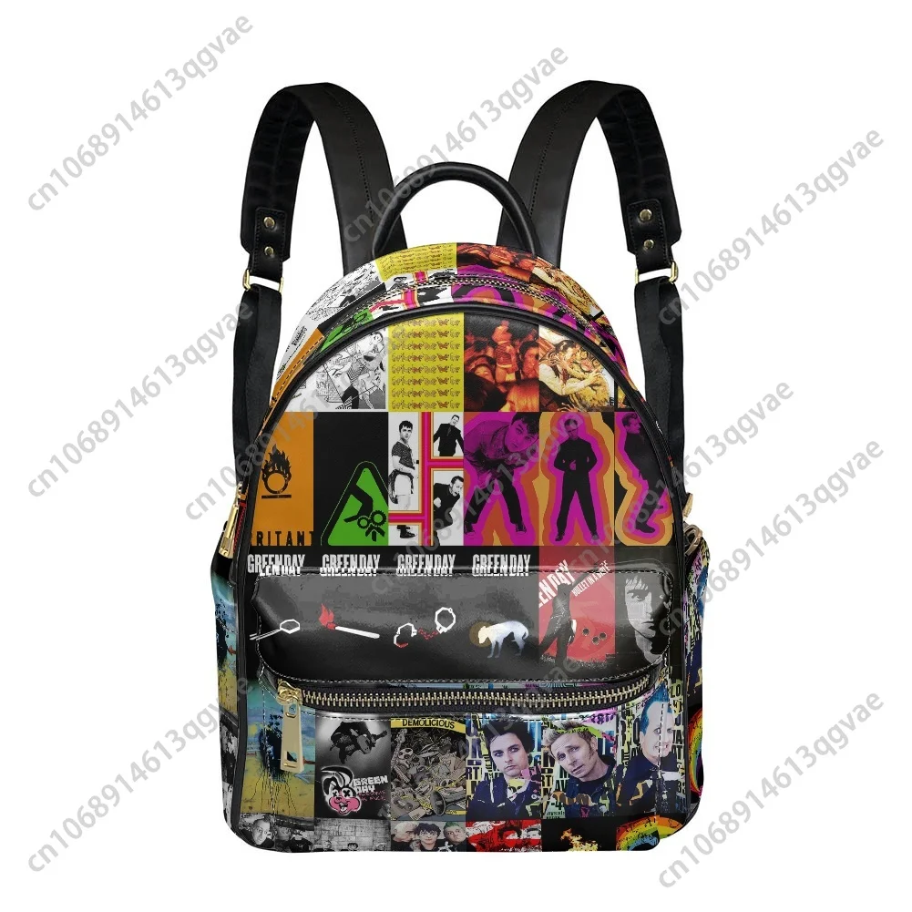 Green Day Punk Rock Band Backpack Womens Men Personalized Double Shoulder Bag Business Travel Bookbag Rucksack Gift Daypack