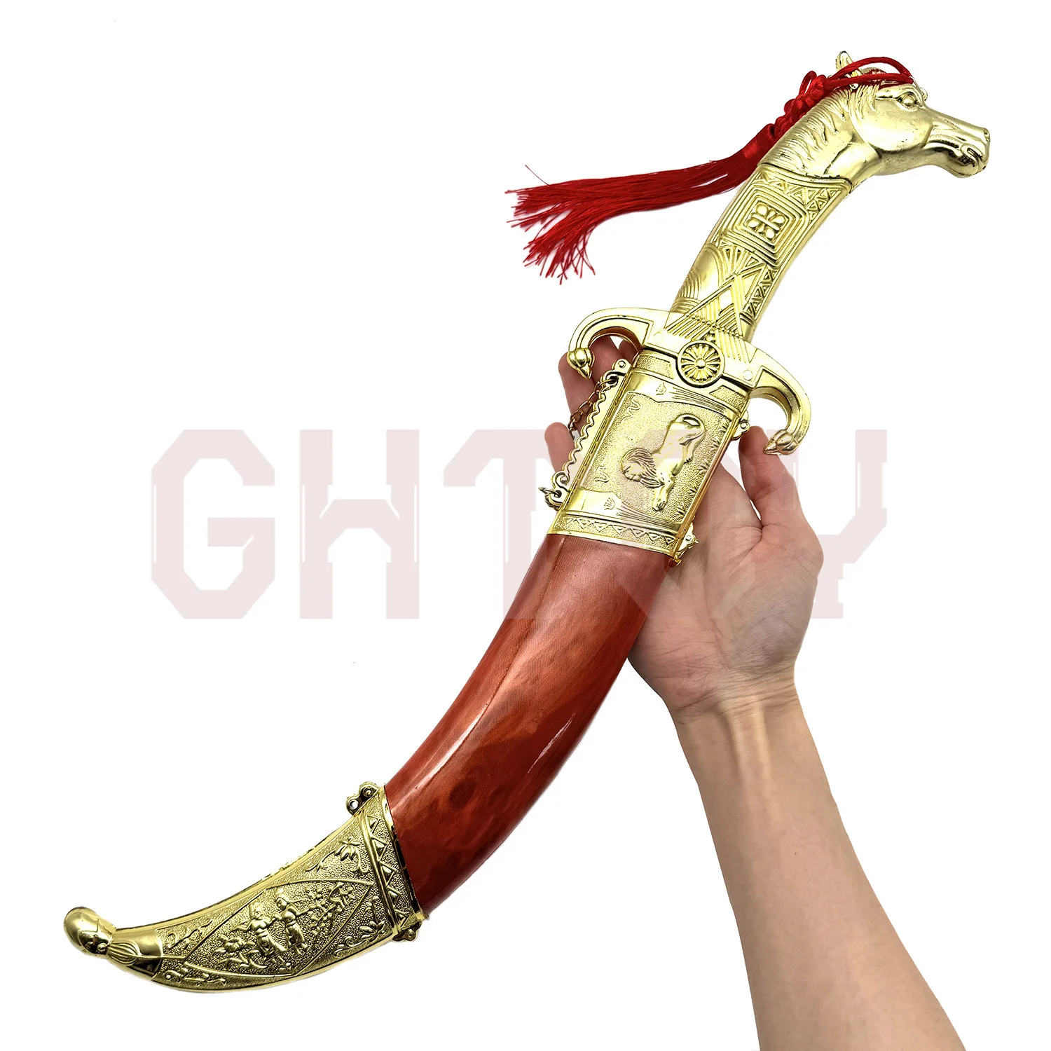 

46cm Horseshoe-shaped Curved Blade Uncut Blade Weapons Model Desktop Display Ornaments Collection Birthday Gift for Girl Boys