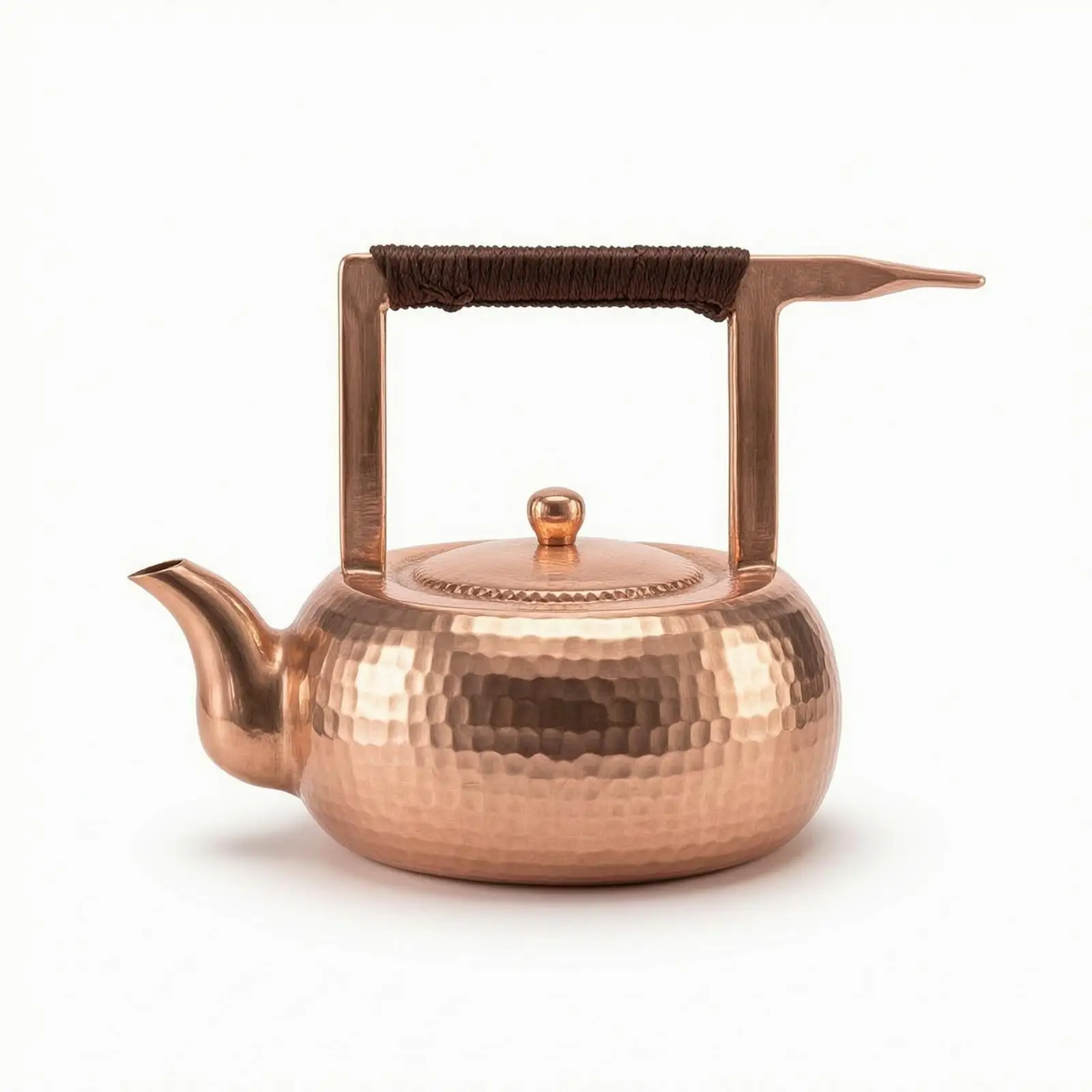 Industrial Kettle Elegant Copper Finish Tea Pot Decorative Gooseneck Kettle for Teahouse Collector Display