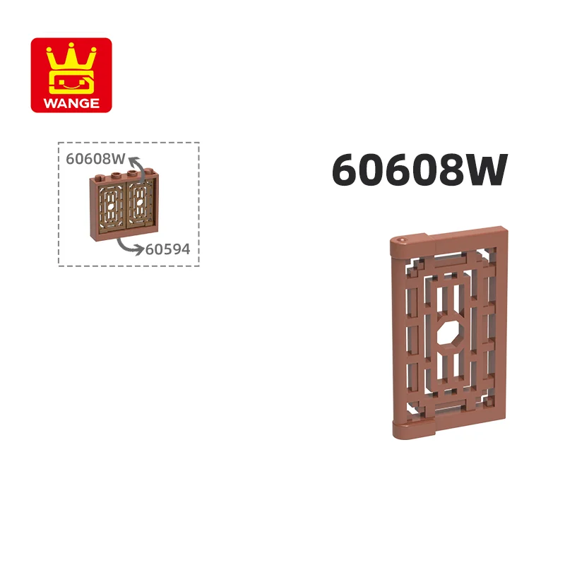 Wange 60608W 100g/213PCS Chinese Sliding Window Blade Loose Parts Compatible with Building Blocks DIY Toy Assembly Storage