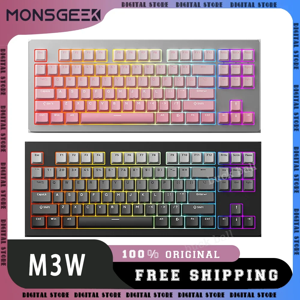 

MONSGEEK M3W Mechanical Keyboard Kit 3 Mode USB/2.4G/Bluetooth Wireless Keyboards Kit 87Key Hot Swap Accessories Keyboards Kits