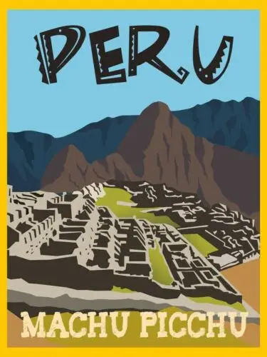 Peru Machu Picchu Vintage Retro Metal Sign tin sign